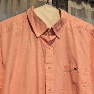 Vineyard Vines Men's Salmon Button-Down Shirt - Size XXL, Very Good Condition